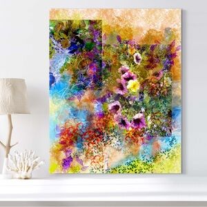 “Petunias” Original Abstract by Janet, for a bedroom, den, office or entryway.